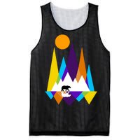 Retro Mount Bear Sunset Mesh Reversible Basketball Jersey Tank