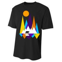 Retro Mount Bear Sunset Performance Sprint T-Shirt