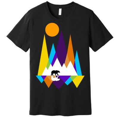 Retro Mount Bear Sunset Premium T-Shirt