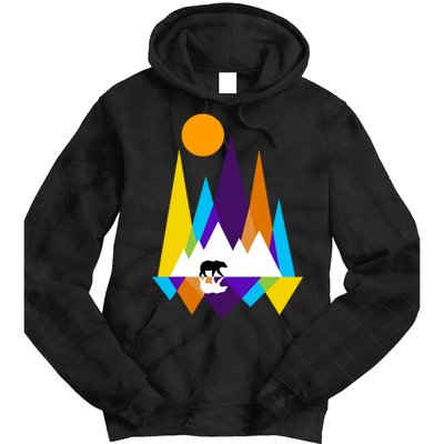 Retro Mount Bear Sunset Tie Dye Hoodie