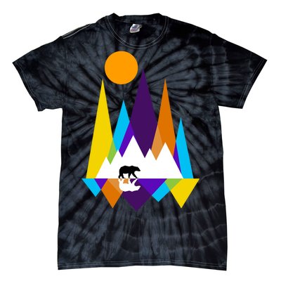 Retro Mount Bear Sunset Tie-Dye T-Shirt