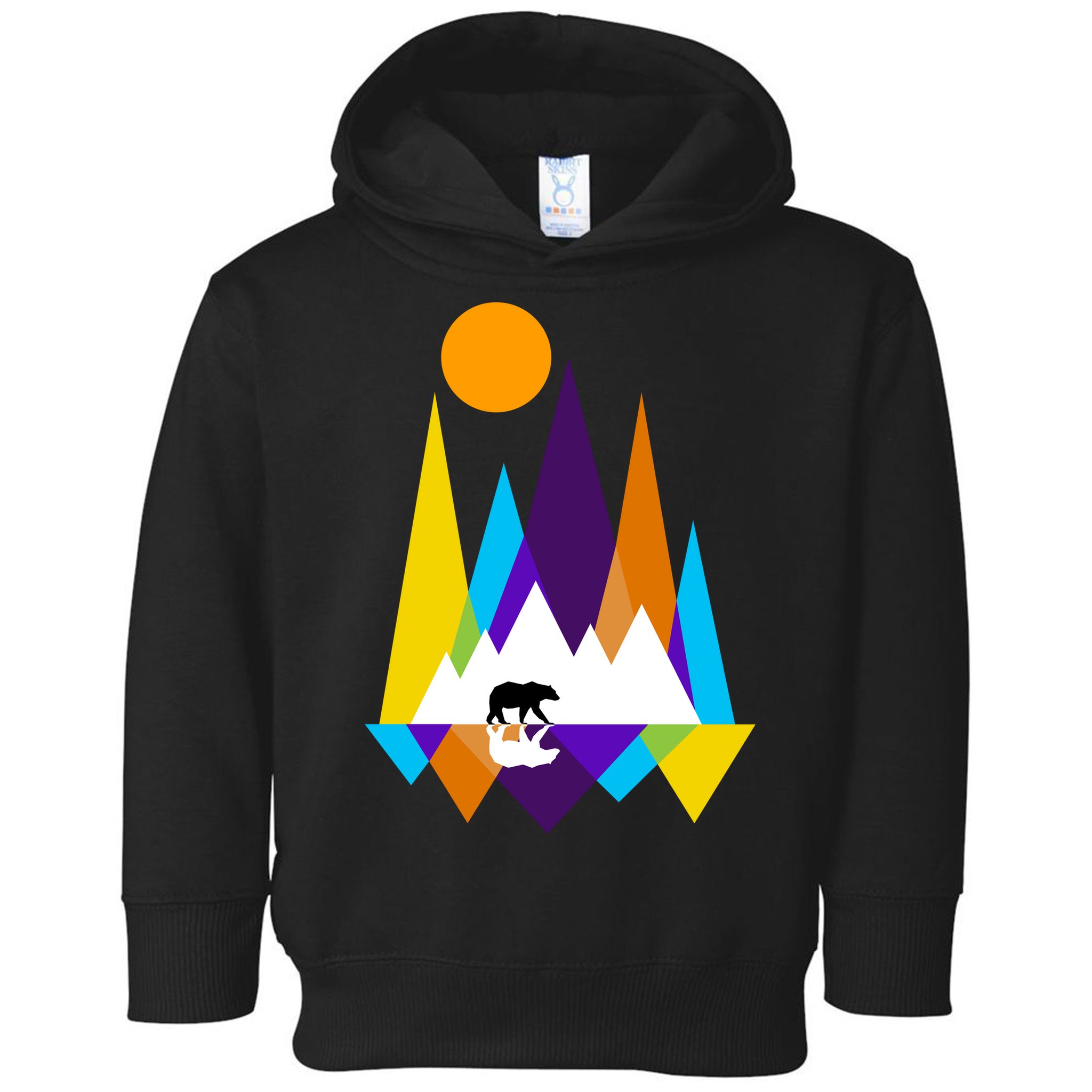 Retro Mount Bear Sunset Toddler Hoodie