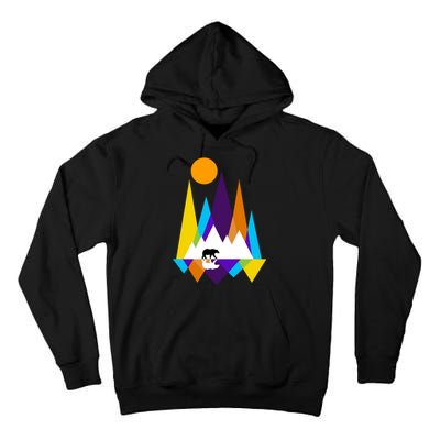 Retro Mount Bear Sunset Tall Hoodie