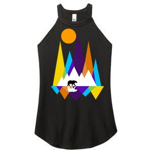 Retro Mount Bear Sunset Women's Perfect Tri Rocker Tank