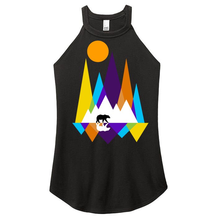 Retro Mount Bear Sunset Women's Perfect Tri Rocker Tank