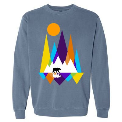 Retro Mount Bear Sunset Garment-Dyed Sweatshirt