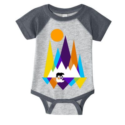 Retro Mount Bear Sunset Infant Baby Jersey Bodysuit