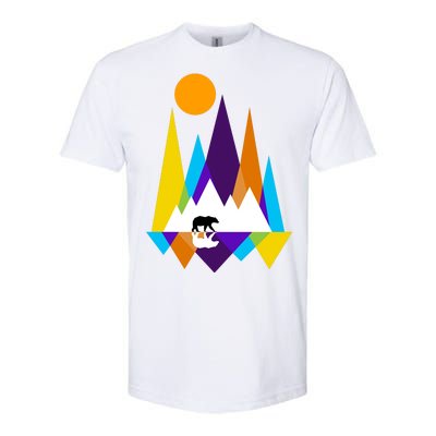 Retro Mount Bear Sunset Softstyle® CVC T-Shirt