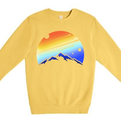 Retro Mountain Stars Premium Crewneck Sweatshirt