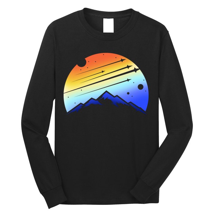 Retro Mountain Stars Long Sleeve Shirt