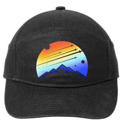 Retro Mountain Stars 7-Panel Snapback Hat