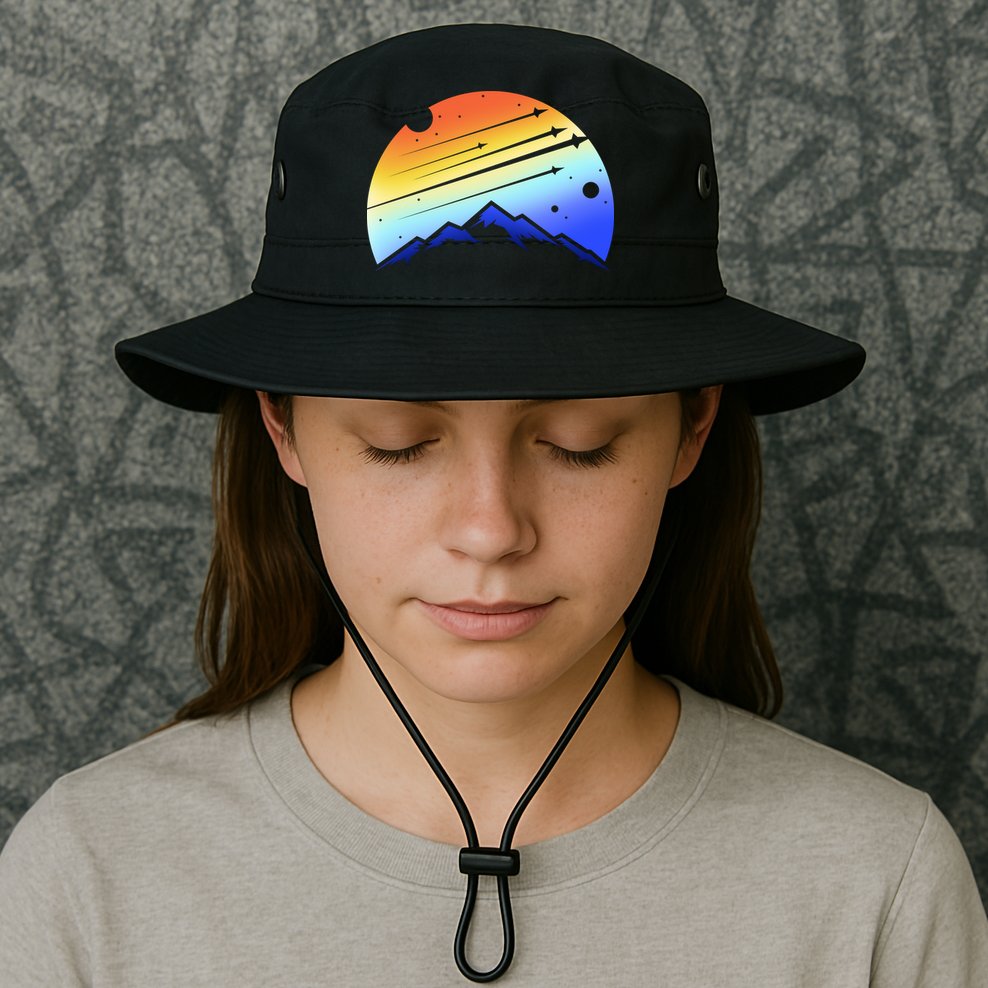 Retro Mountain Stars Bucket Hat