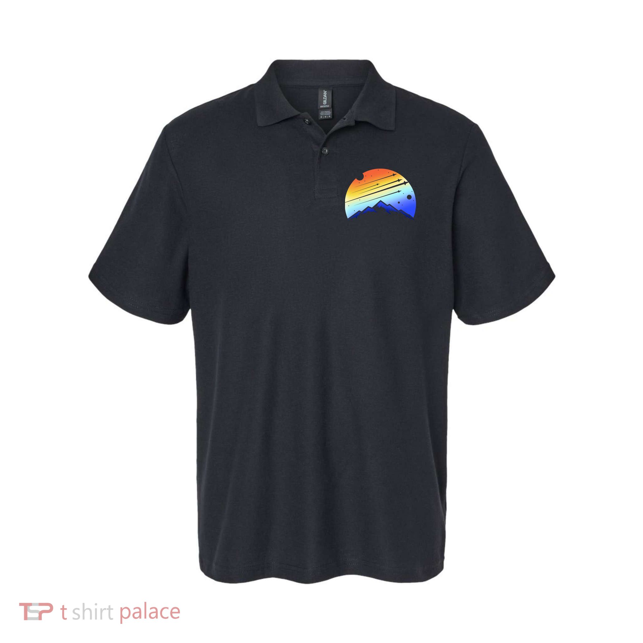 Retro Mountain Stars Softstyle Adult Sport Polo