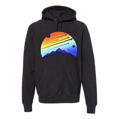 Retro Mountain Stars Premium Hoodie