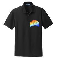 Retro Mountain Stars Dry Zone Grid Polo