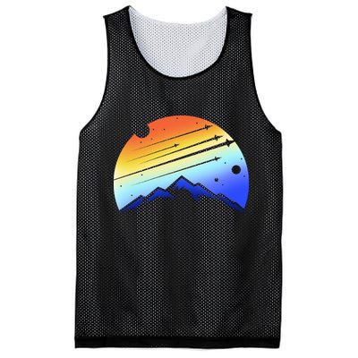 Retro Mountain Stars Mesh Reversible Basketball Jersey Tank