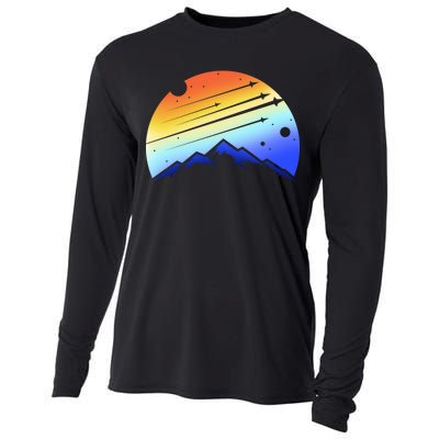 Retro Mountain Stars Cooling Performance Long Sleeve Crew