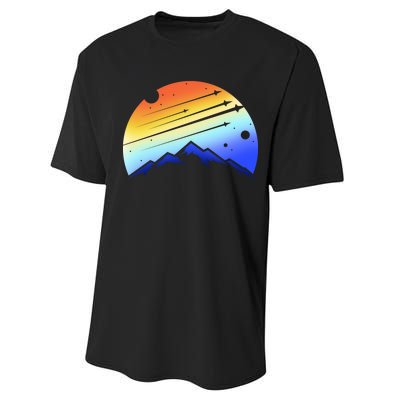 Retro Mountain Stars Performance Sprint T-Shirt