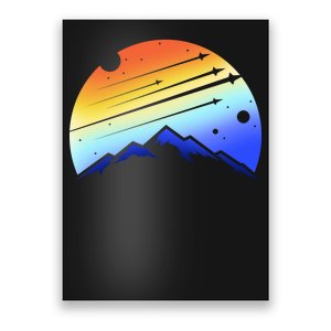 Retro Mountain Stars Poster