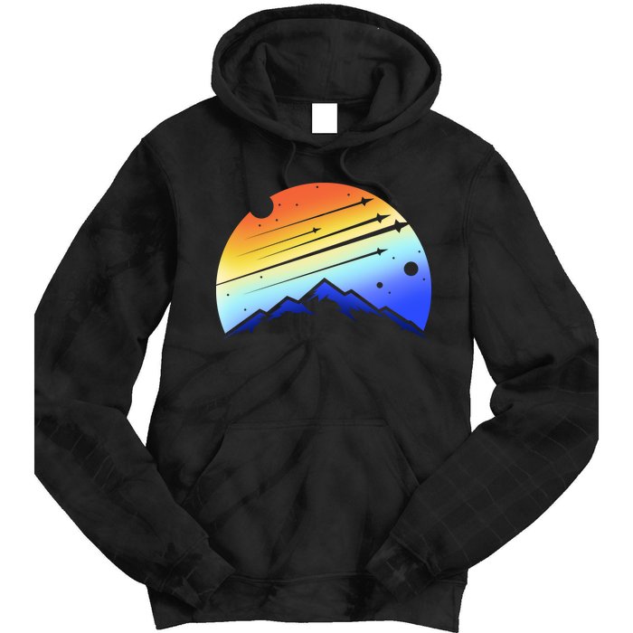 Retro Mountain Stars Tie Dye Hoodie