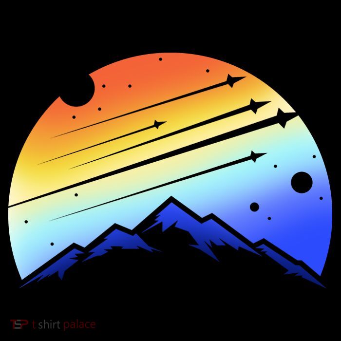 Retro Mountain Stars Tie-Dye T-Shirt