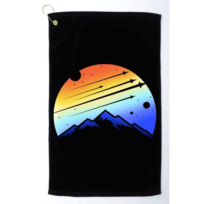 Retro Mountain Stars Golf Towel