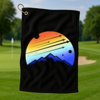 Retro Mountain Stars Golf Towel