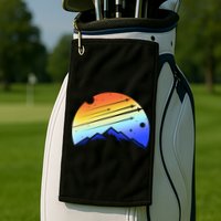 Retro Mountain Stars Golf Towel