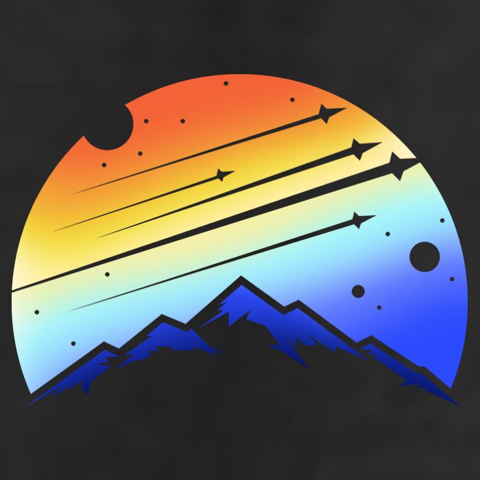 Retro Mountain Stars Golf Towel
