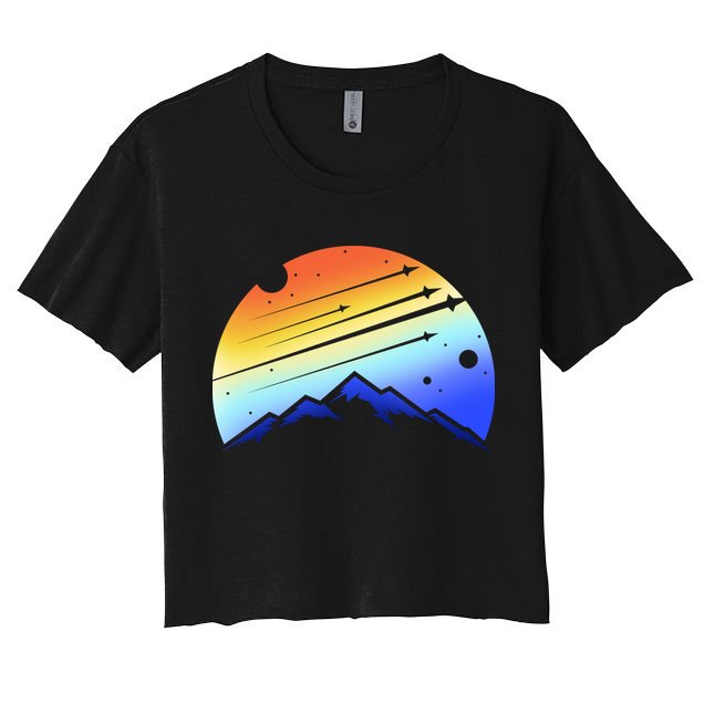 Retro Mountain Stars Crop Top