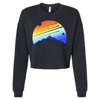 Retro Mountain Stars Cropped Pullover Crew