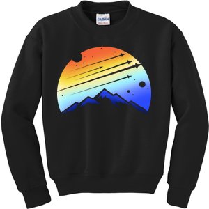 Retro Mountain Stars Kids Sweatshirt