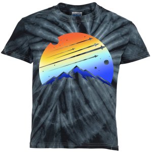 Retro Mountain Stars Kids Tie-Dye T-Shirt