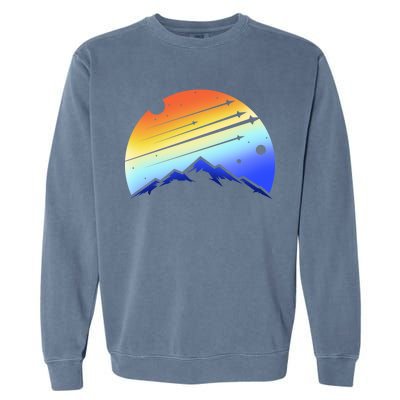 Retro Mountain Stars Garment-Dyed Sweatshirt