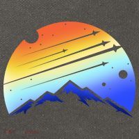 Retro Mountain Stars Cotton Canvas Backpack