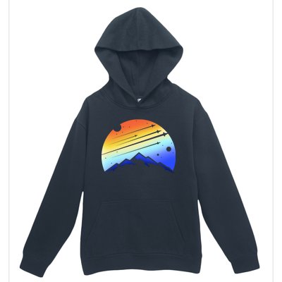 Retro Mountain Stars Urban Pullover Hoodie