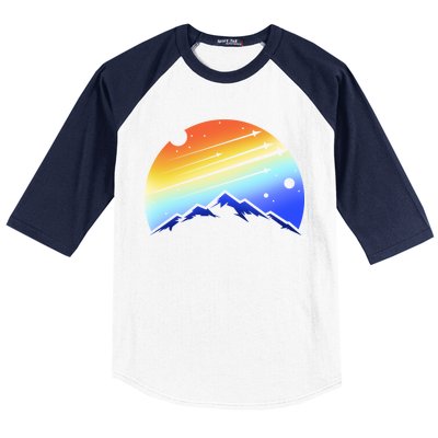 Retro Mountain Stars Baseball Sleeve Shirt