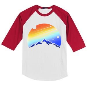 Retro Mountain Stars Kids Colorblock Raglan Jersey