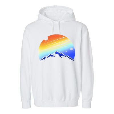 Retro Mountain Stars Garment-Dyed Fleece Hoodie