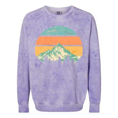 Retro Mountain Wilderness Vintage Colorblast Crewneck Sweatshirt