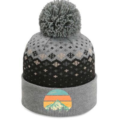 Retro Mountain Wilderness Vintage The Baniff Cuffed Pom Beanie