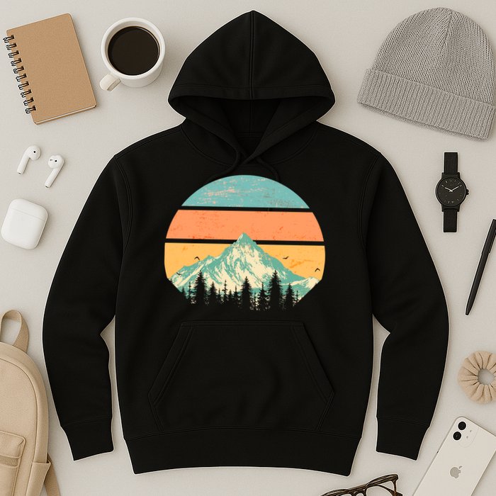 Retro Mountain Wilderness Vintage Hoodie