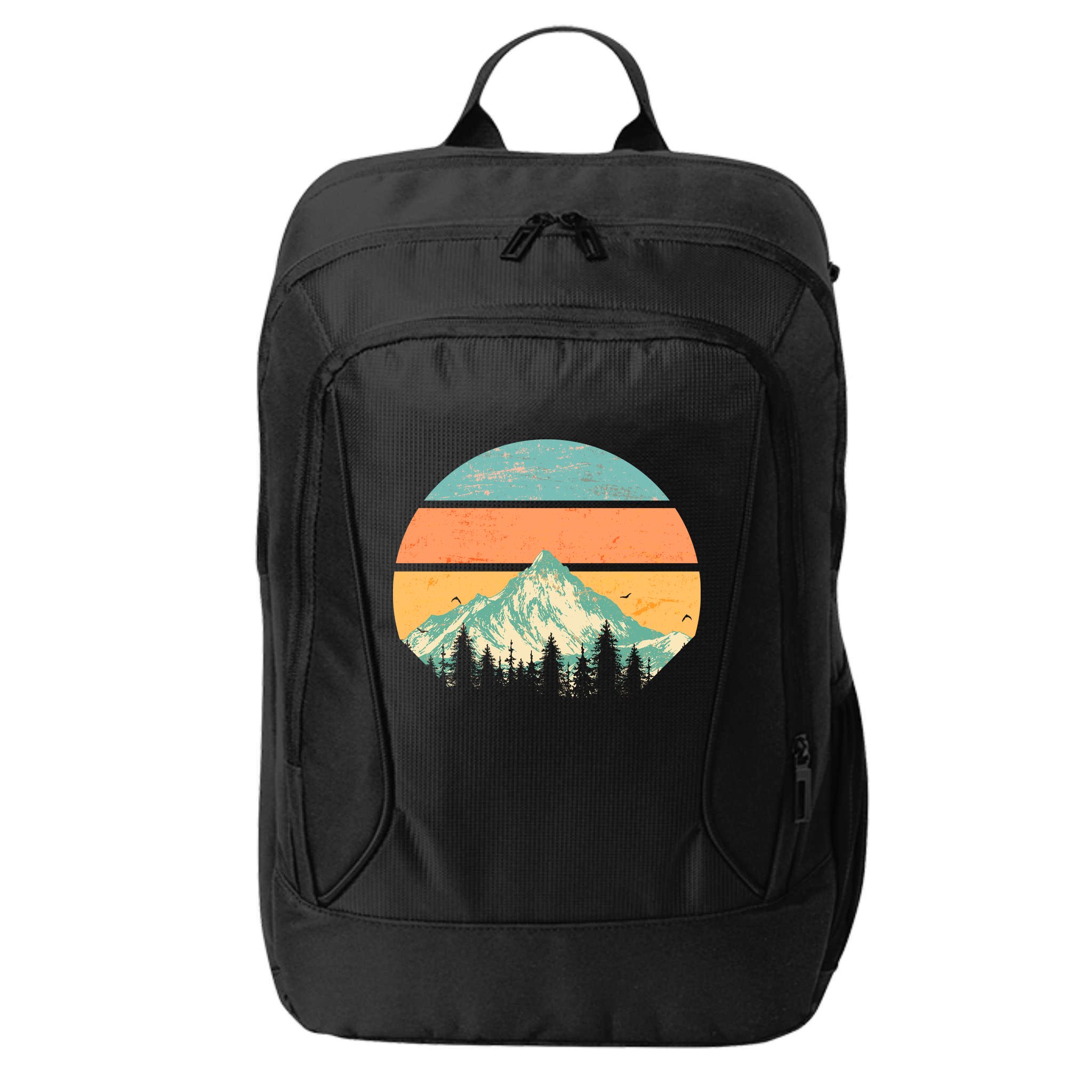 Retro Mountain Wilderness Vintage City Backpack