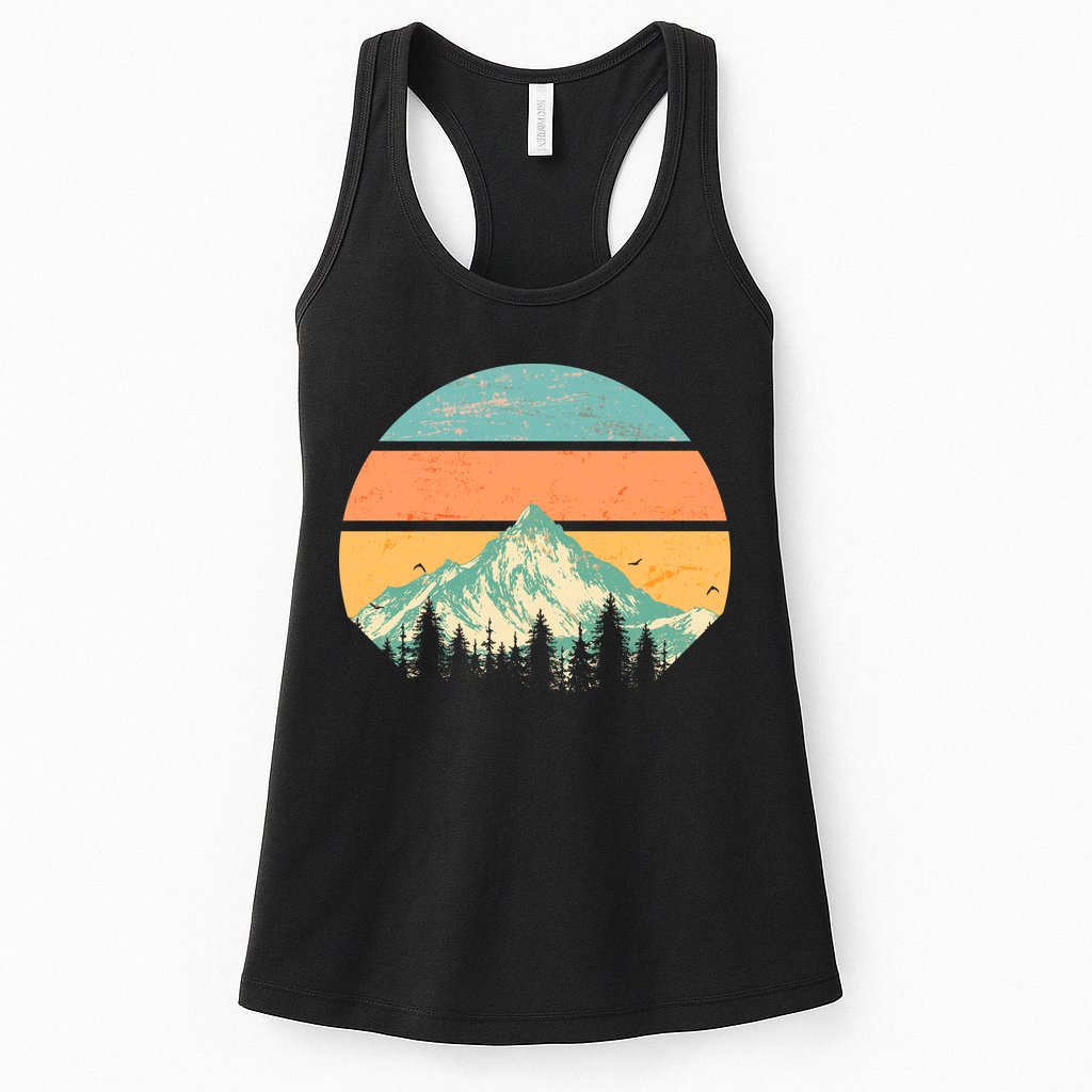 Retro Mountain Wilderness Vintage Womens Tank Top