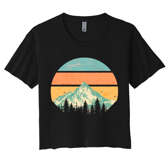 Retro Mountain Wilderness Vintage Crop Top