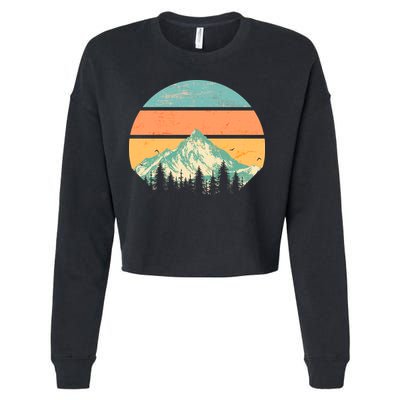 Retro Mountain Wilderness Vintage Cropped Pullover Crew