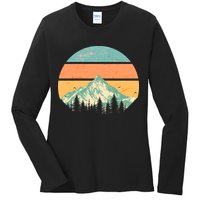 Retro Mountain Wilderness Vintage Ladies Long Sleeve Shirt