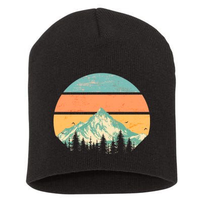 Retro Mountain Wilderness Vintage Short Acrylic Beanie