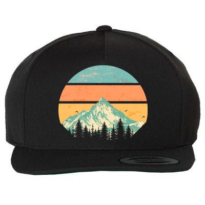 Retro Mountain Wilderness Vintage Wool Snapback Cap