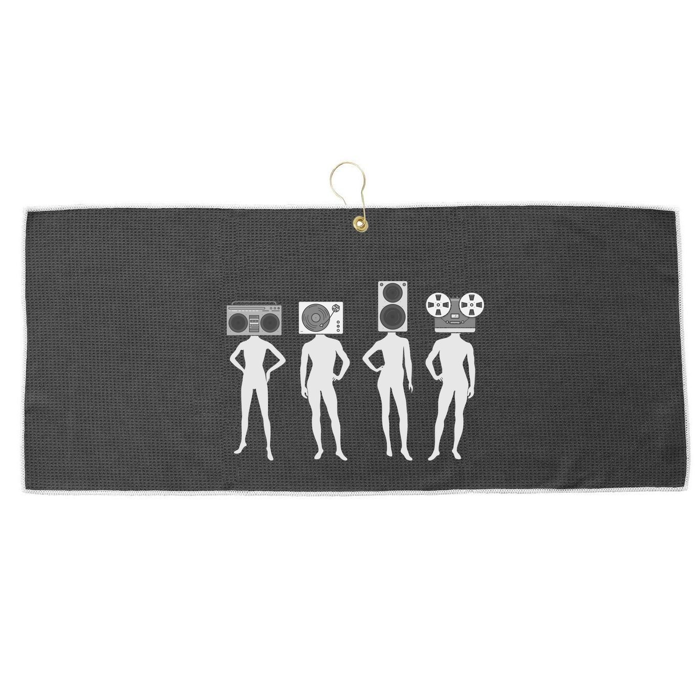 Retro Music Head Large Microfiber Waffle Golf Towel
